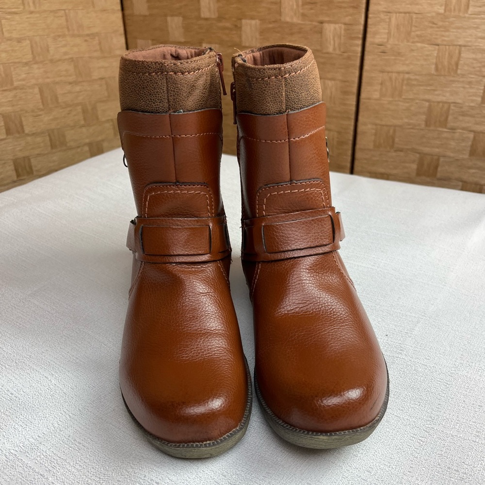 Clarks Side Zipper, Brown Leather, Ankle High Boots
